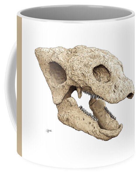 Gastonia Coffee Mug featuring the digital art Gastonia Burgei Skull by Rick Adleman