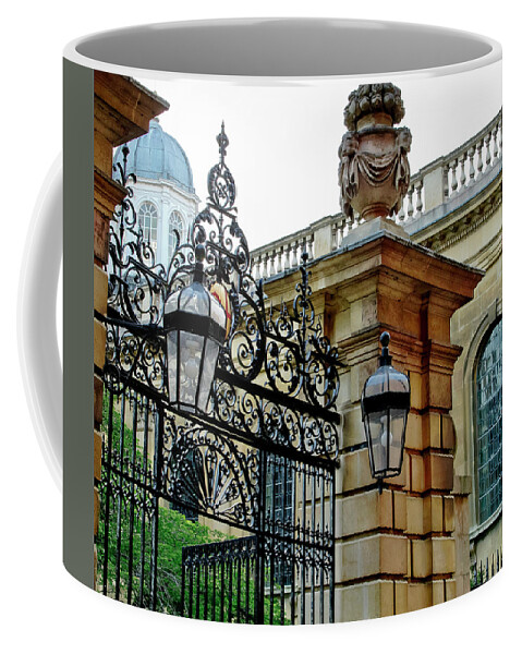 Gate Coffee Mug featuring the photograph Gate to Clare College. Cambridge. by Elena Perelman