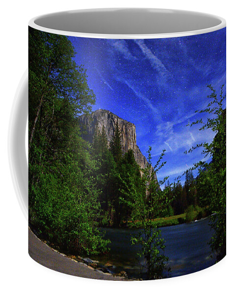 Gates Of The Valley Night's Sky Coffee Mug featuring the photograph Gates of the Valley Night's Sky by Raymond Salani III
