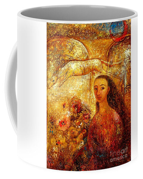 Portrait Coffee Mug featuring the painting Gateway by Shijun Munns