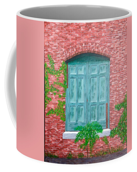 Old Mill Brick Building Coffee Mug featuring the painting Gateway to the Past by Cynthia Morgan