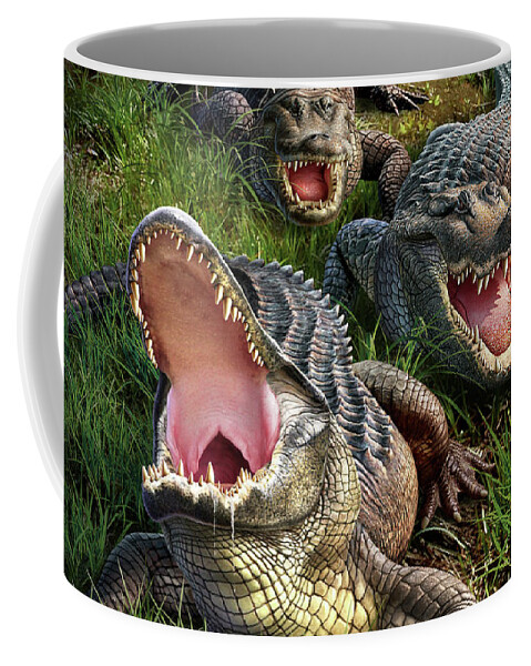 Alligator Coffee Mug featuring the digital art Gator Aid by Jerry LoFaro