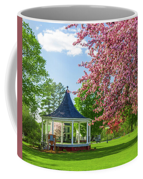Vermont Coffee Mug featuring the photograph Gazebo and Blossoms by Tim Kirchoff