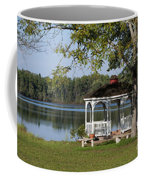 Day Coffee Mug featuring the photograph Gazebo next to a lake in New Jersey by Anthony Totah