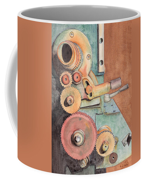 Gears Coffee Mug featuring the painting Gears by Ken Powers