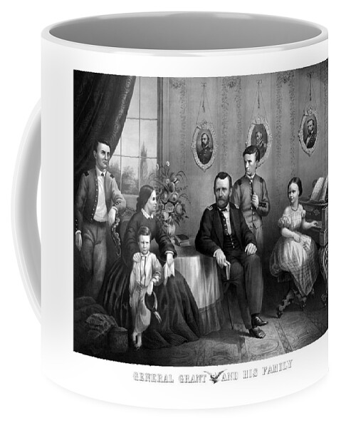 General Grant Coffee Mug featuring the mixed media General Grant And His Family by War Is Hell Store