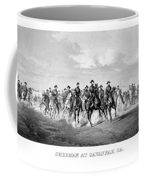 William Sherman Coffee Mug featuring the mixed media General Sherman At Savannah by War Is Hell Store