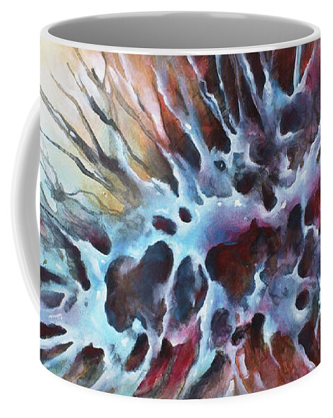 Abstract Coffee Mug featuring the painting Genesis by Michael Lang