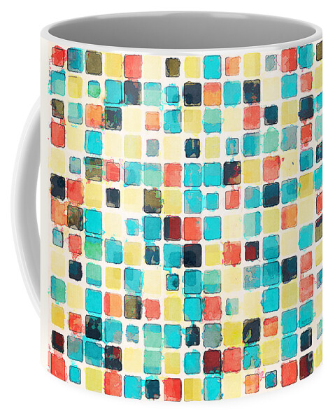 Watercolor Coffee Mug featuring the digital art Geometric Abstract Watercolor by Phil Perkins