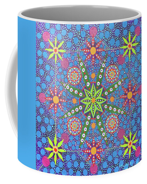 Ayahuasca Coffee Mug featuring the painting Geometry of an Arkana by Howard Charing