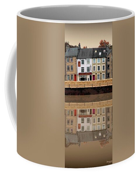 Pub Coffee Mug featuring the digital art George and Dragon Reflection by Joe Tamassy