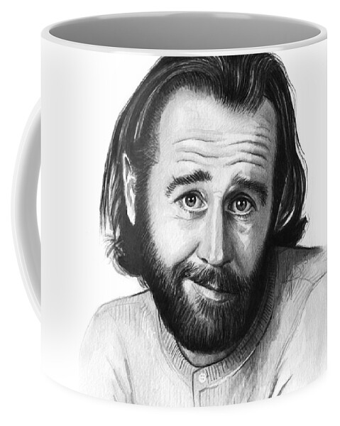 George Carlin Coffee Mug featuring the painting George Carlin Portrait by Olga Shvartsur