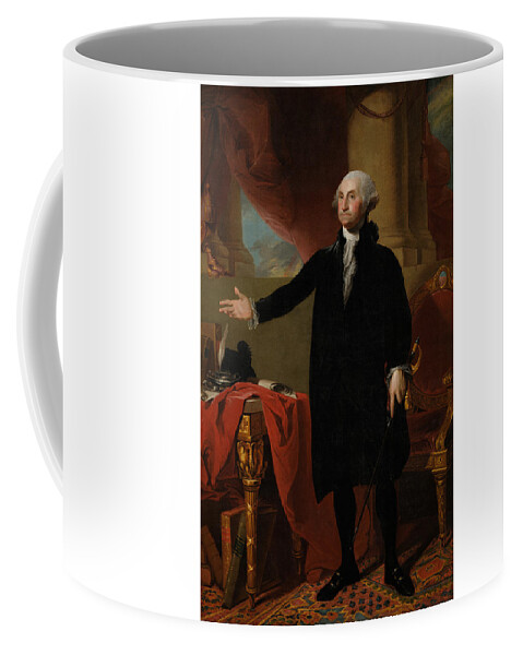 George Washington Coffee Mug featuring the painting George Washington Lansdowne Portrait by War Is Hell Store