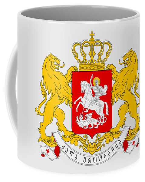 Georgia Coffee Mug featuring the drawing Georgia Coat of Arms by Movie Poster Prints