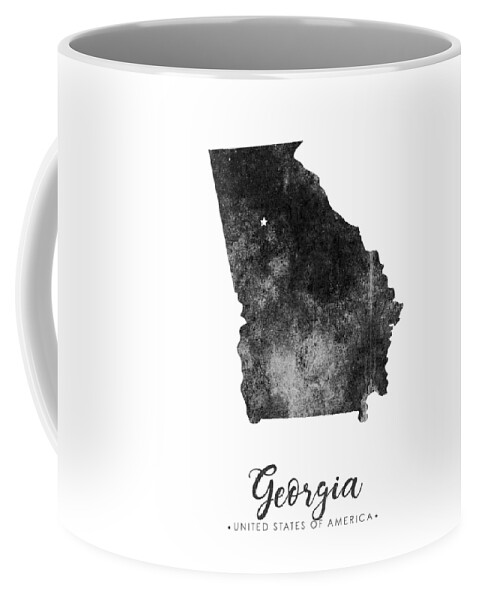 Georgia Coffee Mug featuring the mixed media Georgia State Map Art - Grunge Silhouette by Studio Grafiikka