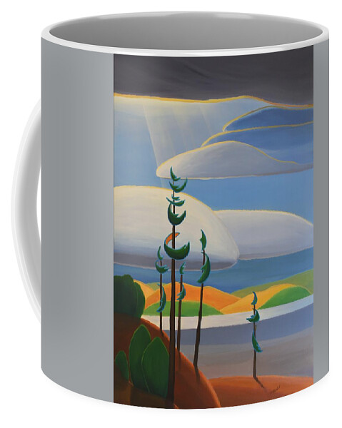 Georgian Shores Coffee Mug featuring the painting Georgian Shores - Right Panel by Barbel Smith
