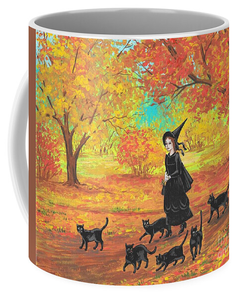 Print Coffee Mug featuring the painting Gertrude and Her Six Companions by Margaryta Yermolayeva