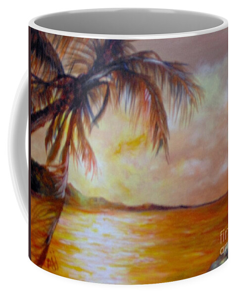 Caribbean Coffee Mug featuring the painting Getaway by Saundra Johnson