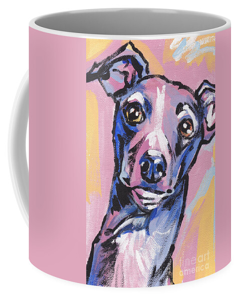 Italian Greyhound Coffee Mug featuring the painting Gettin Iggy Wit It by Lea S