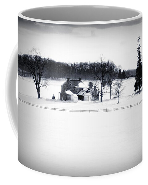 Gettysburg Coffee Mug featuring the photograph Gettysburg Farm in Winter by Bill Cannon