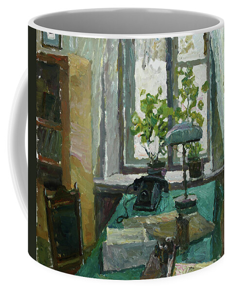 Plein Air Coffee Mug featuring the painting Geychenko's cabinet by Juliya Zhukova