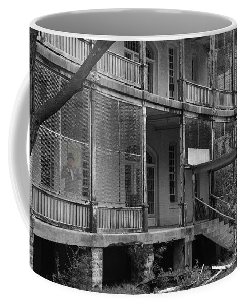 Traverse City State Hospital Coffee Mug featuring the photograph Ghost at the Asylum by Randy J Heath