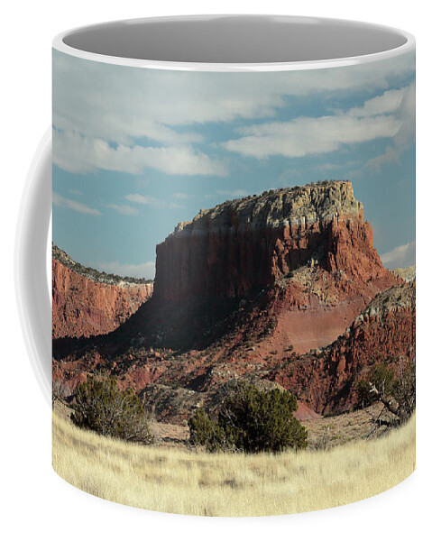 Red Coffee Mug featuring the photograph Ghost Ranch Mesa by David Diaz