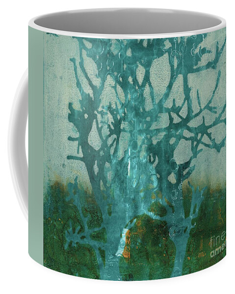 Abstract Coffee Mug featuring the painting Ghost Tree by Laurel Englehardt