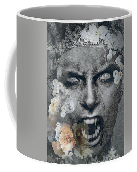 Digital Art Coffee Mug featuring the digital art Ghost Vampire by Artful Oasis