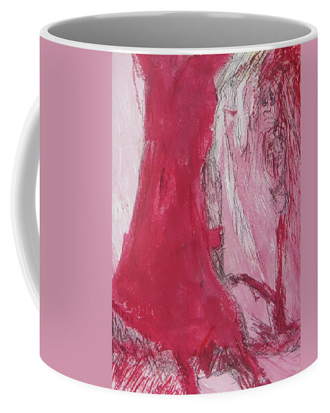 Abstract Coffee Mug featuring the painting Ghosts of the Horror Tree by Judith Redman