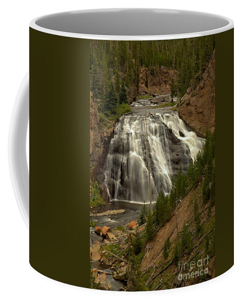 Gibbon Falls Coffee Mug featuring the photograph Gibbon Falls Portrait by Adam Jewell