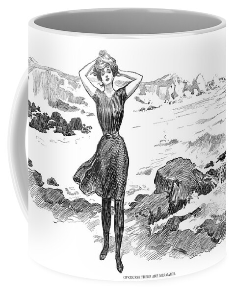 1902 Coffee Mug featuring the photograph Gibson: Bather, 1902 by Granger