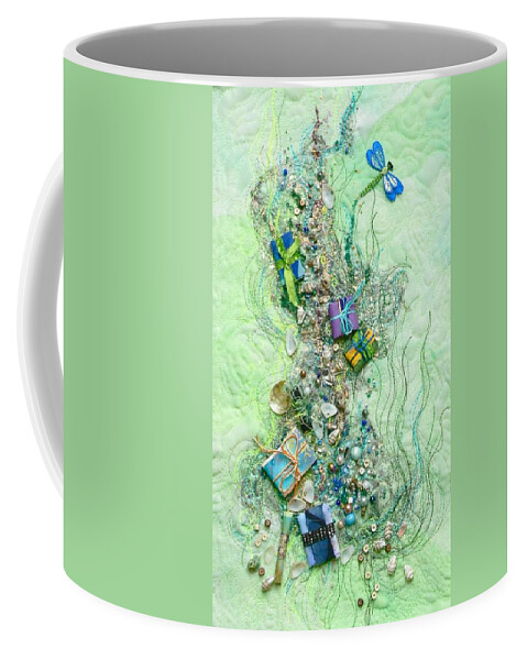 Dyed Silk Coffee Mug featuring the tapestry - textile Gifts from the Sea by Pat Dolan