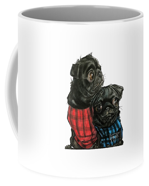 Pet Portrait Coffee Mug featuring the drawing Giles 3540 by John LaFree