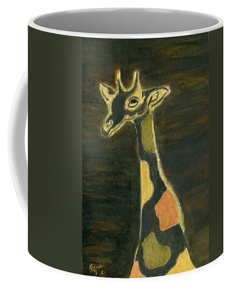 Giraffe Coffee Mug featuring the painting Giraffe Metallica by Stephanie Agliano