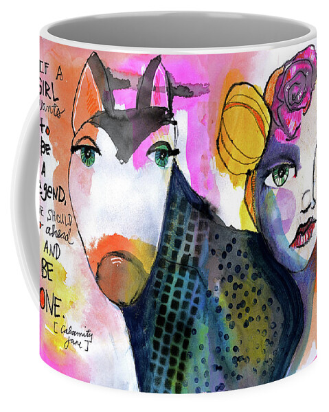Watercolor Coffee Mug featuring the painting Girl Legend by Tonya Doughty