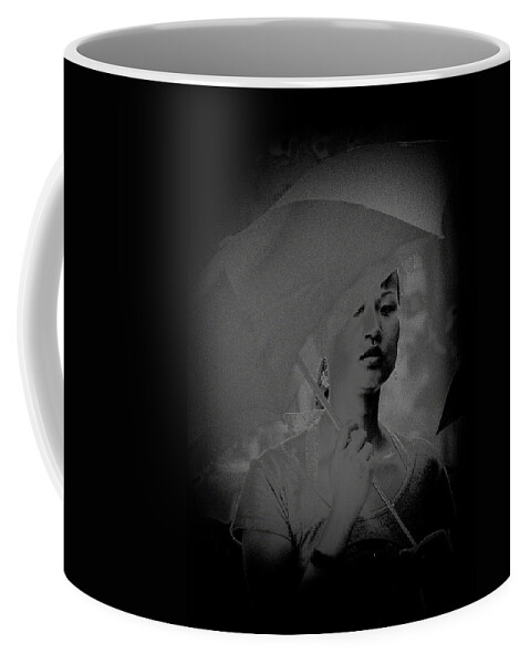 China Coffee Mug featuring the photograph Girl with umbrella by Patrick Kain