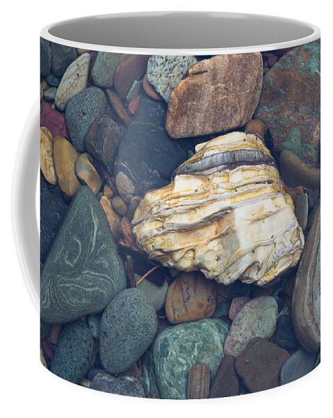 Glacier National Park Coffee Mug featuring the photograph Glacier Park Creek Stones Submerged by John Daly