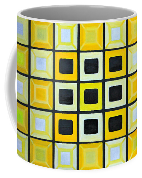All Apparels Coffee Mug featuring the painting Glass Wall by Lorna Maza