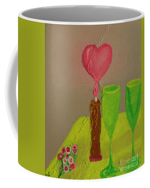 Glasses Coffee Mug featuring the painting Glasses full of love portion by Tania Stefania Katzouraki