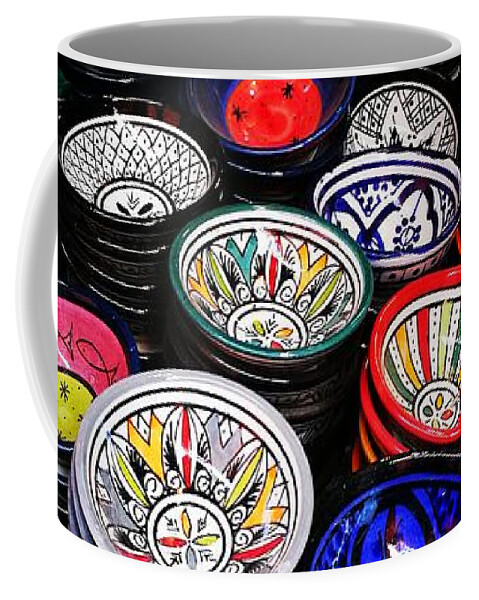 Utensils Coffee Mug featuring the photograph Glazed patterned bowls by Jarek Filipowicz