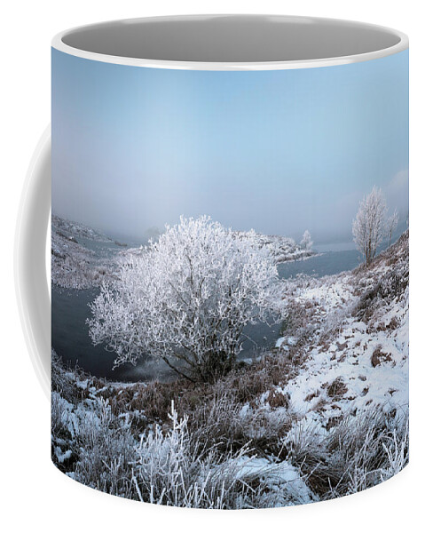 Lochan Na Achlaise Coffee Mug featuring the photograph Rannoch Moor Winter Mist by Grant Glendinning