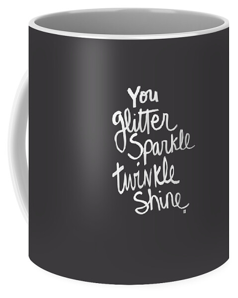 #faaAdWordsBest Coffee Mug featuring the mixed media Glitter Sparkle Twinkle by Linda Woods
