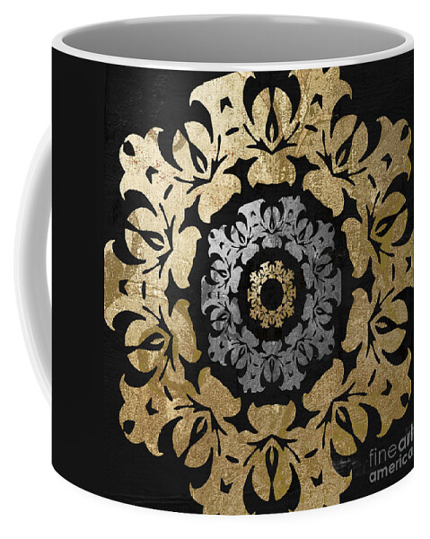 Gold Coffee Mug featuring the painting Glitterfish IV by Mindy Sommers