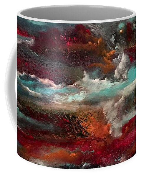 Abstract Coffee Mug featuring the painting Gloaming by Soraya Silvestri