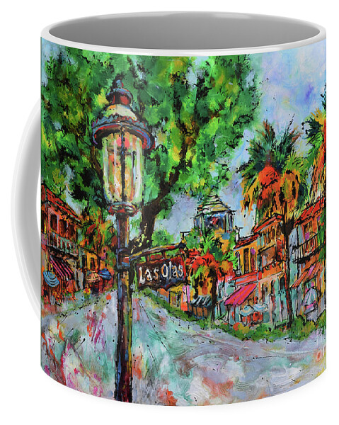 Las Olas Boulevard Coffee Mug featuring the painting Glorious Los Olas by Jyotika Shroff