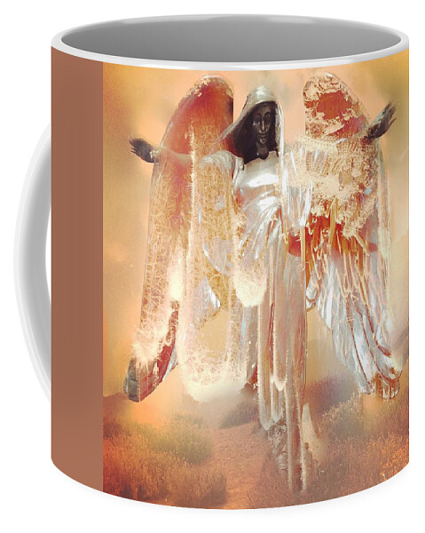 Angel Coffee Mug featuring the digital art The Weight of Glory by Kevyn Bashore