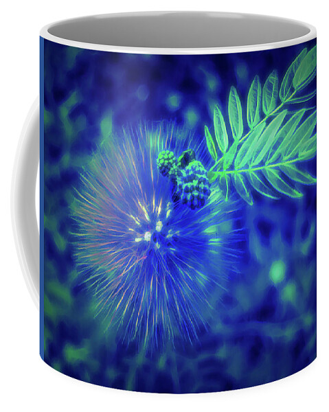 Powder Puff Coffee Mug featuring the photograph Glow in the Dark Powder Puff Flower by Aimee L Maher ALM GALLERY
