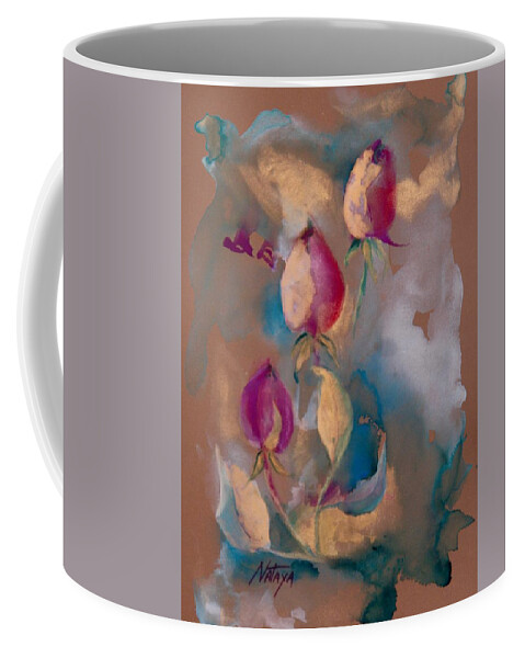 Nature Coffee Mug featuring the painting Glowing Buds by Nataya Crow