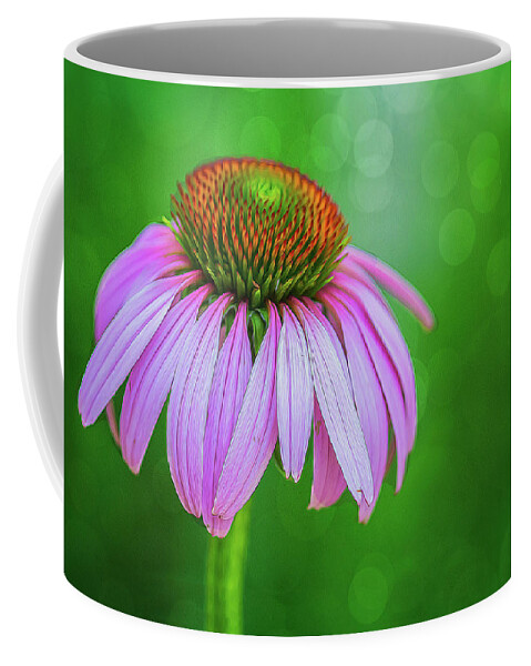 Flower Coffee Mug featuring the photograph Glowing Cone Flower by Cathy Kovarik